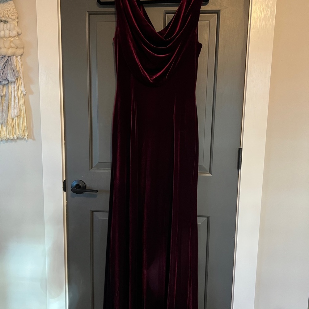 Vince Camuto Deep Red Velvet Maxi Dress - Picture 2 of 3